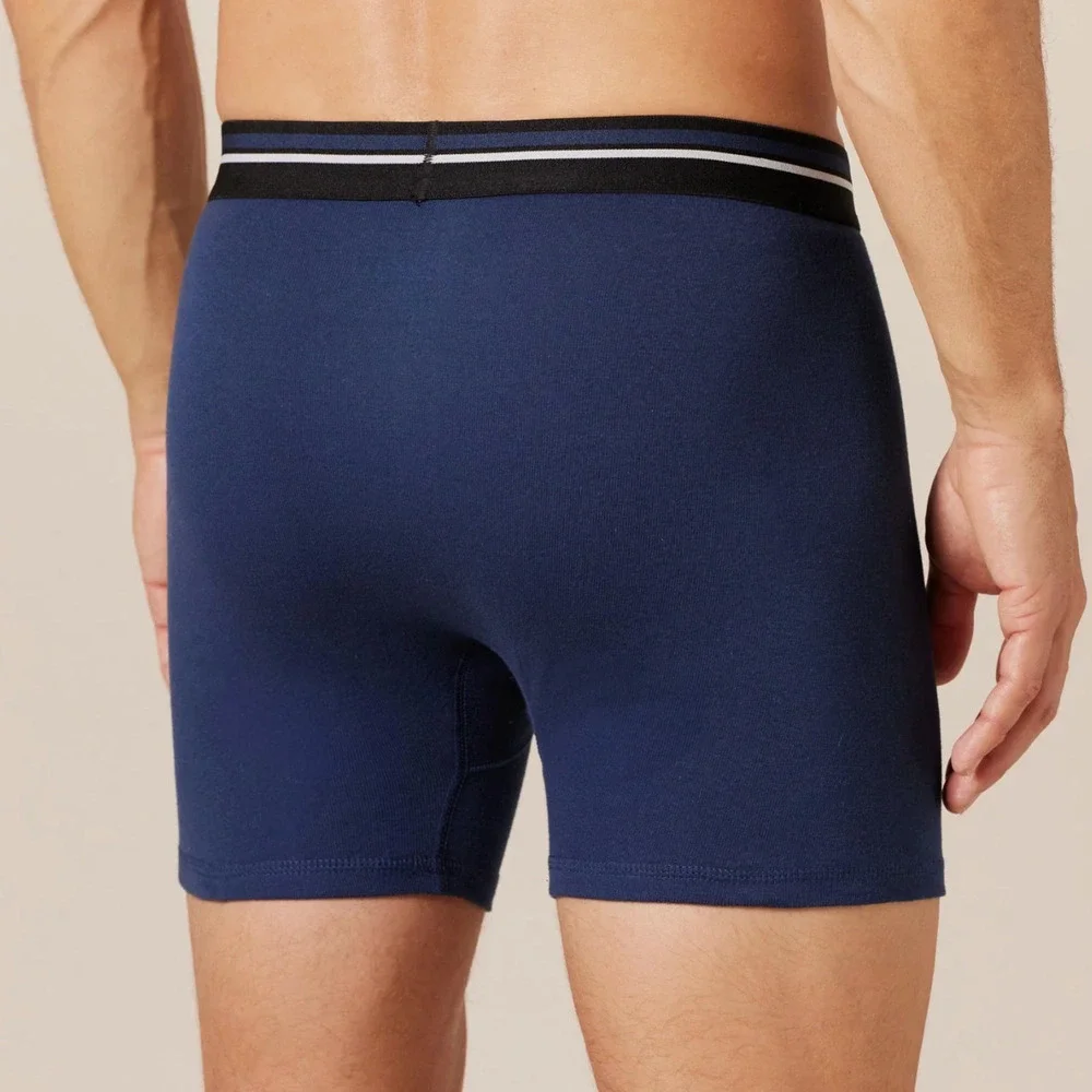 NEW Amazon Essentials Men's Cotton Underwear Boxer Briefs Blue Small